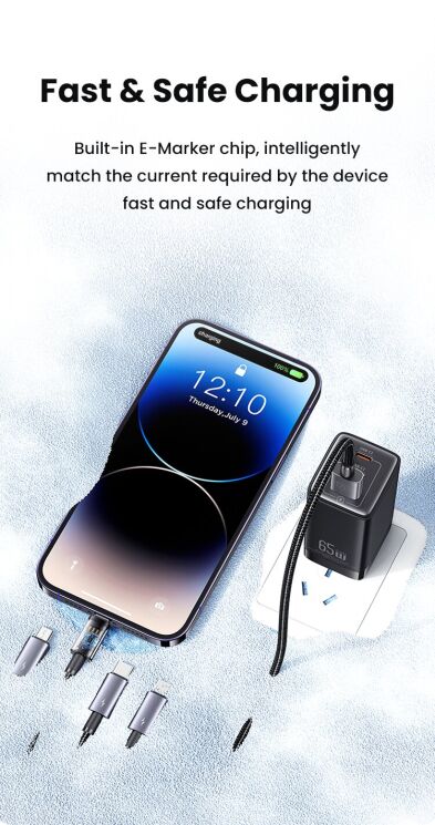 Кабель USAMS SJ739 4 In 1 USB to 2Type-C+Lightning+Micro-USB (15W, 3A, 1.2m) - Gray: фото 11 з 15