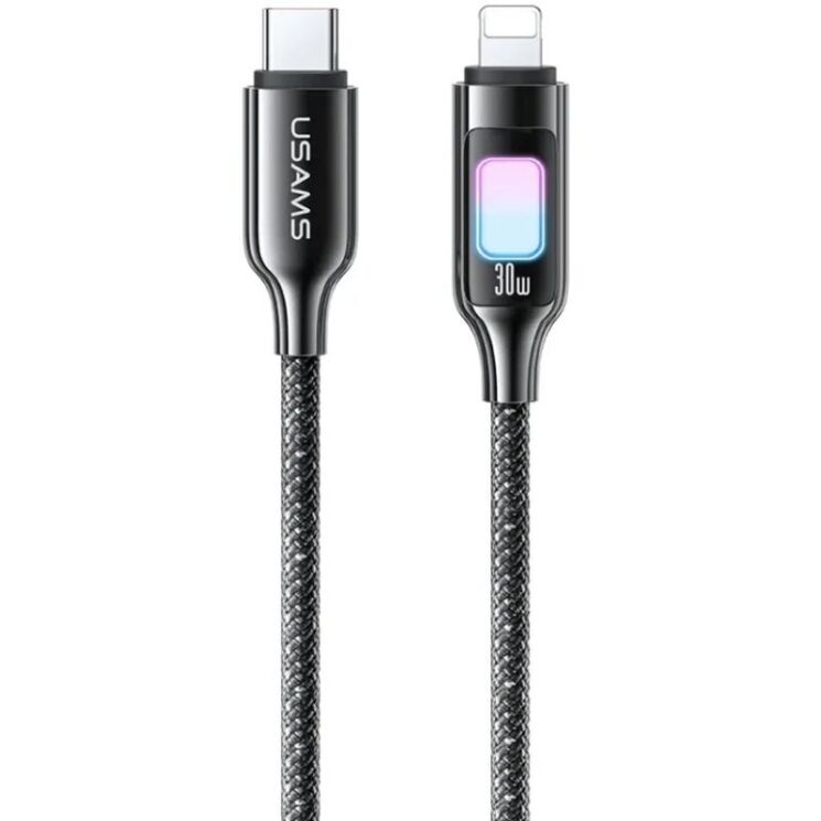 Кабель USAMS US-SJ749 Type-C to Lightning (30W, 1.2m) - Tarnish: фото 1 з 19