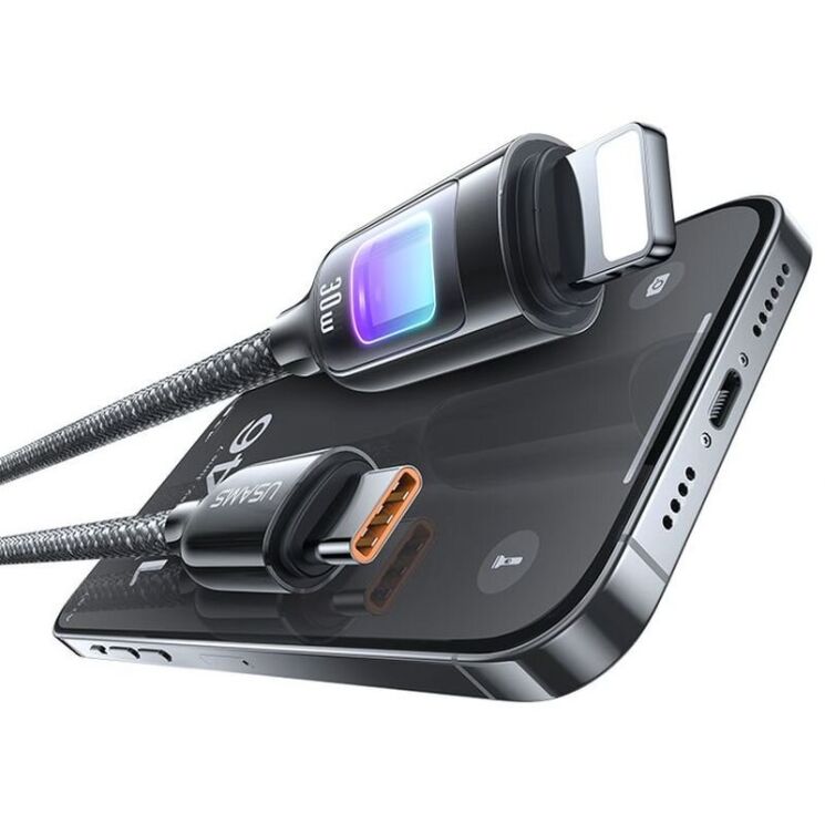 Кабель USAMS US-SJ749 Type-C to Lightning (30W, 1.2m) - Tarnish: фото 6 з 19