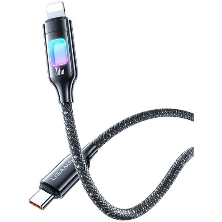 Кабель USAMS US-SJ749 Type-C to Lightning (30W, 1.2m) - Tarnish: фото 3 з 19