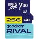 Карта памяти GOODRAM MicroSDXC Rival 256GB V30 UHS I U3 R100 + адаптер (GGSM3AA-2560R12) (945188). Фото 1 из 5