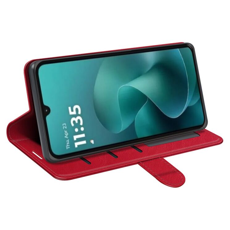 Класичний чохол-книжка Deexe Wallet Style для Motorola Moto G06 - Red: фото 3 з 7
