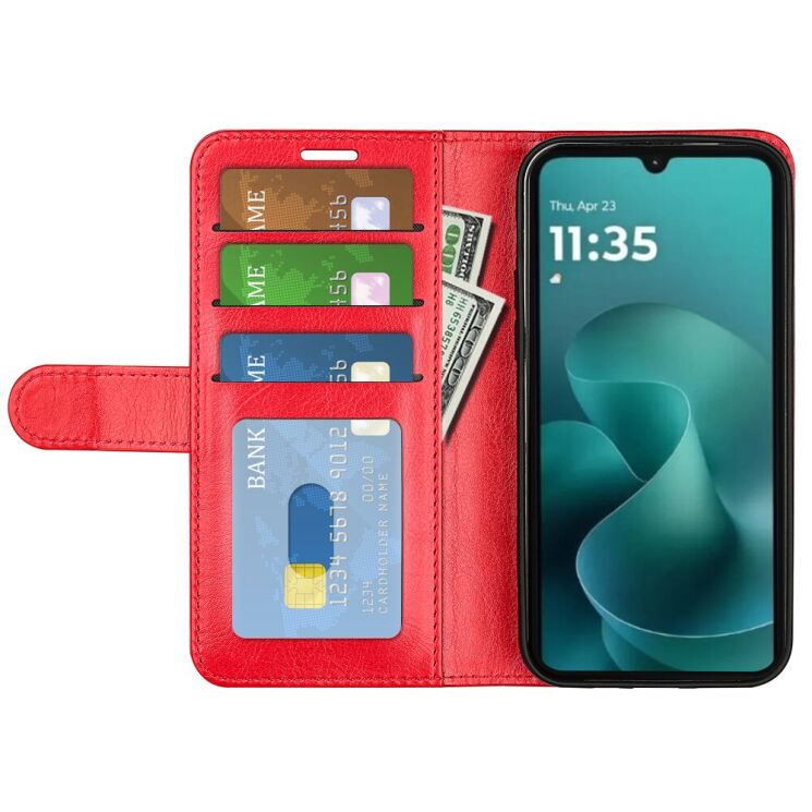 Класичний чохол-книжка Deexe Wallet Style для Motorola Moto G06 - Red: фото 2 з 7