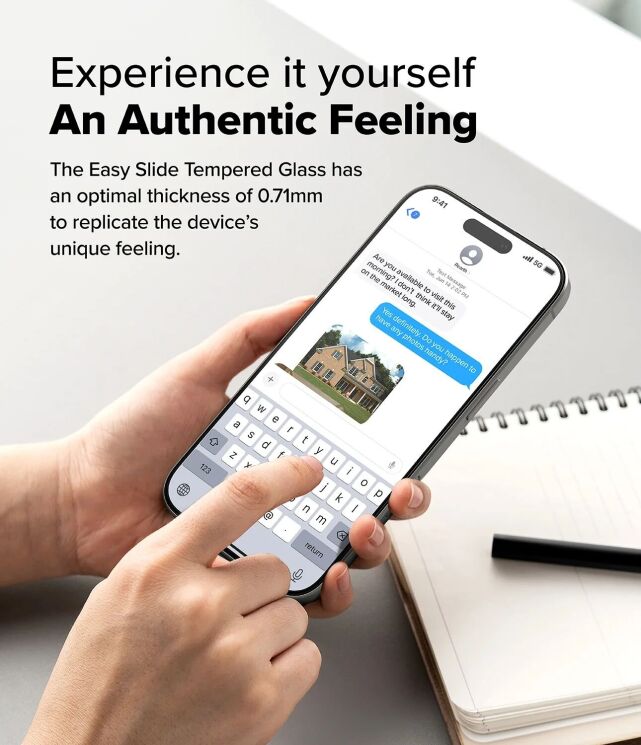 Комплект защитных стекол (2шт) Ringke Easy Slide Tempered Glass для iPhone 16 Pro Max (8809961789717) - Black: фото 8 из 18