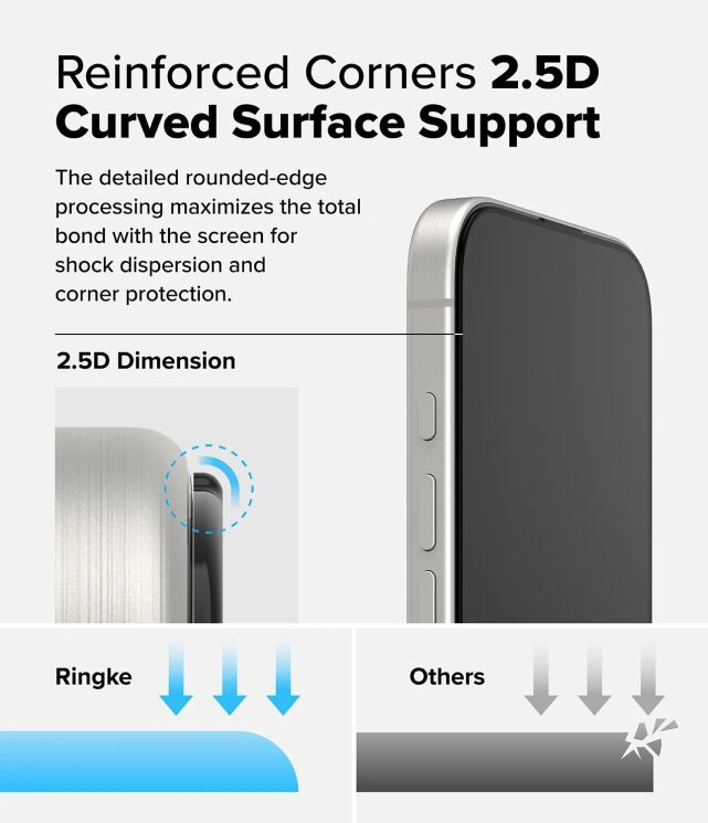 Комплект защитных стекол (2шт) Ringke Easy Slide Tempered Glass для iPhone 16 Pro Max (8809961789717) - Black: фото 9 из 18