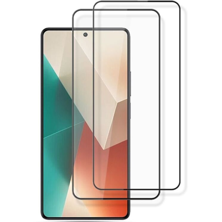 Комплект защитных стекол AMORUS Full Glue для Xiaomi Redmi Note 13 - Black: фото 1 из 9