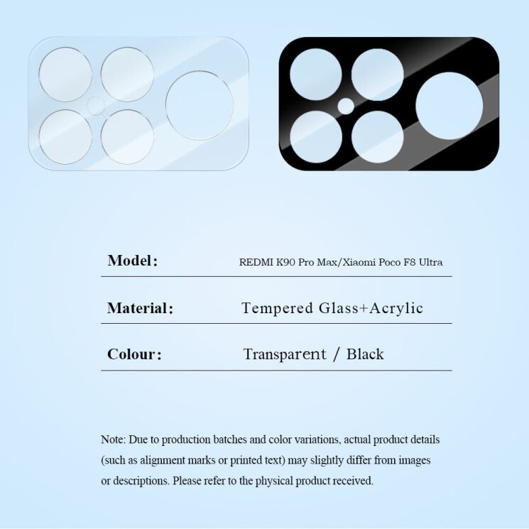 Комплект захисного скла на камеру LEREACH Camera Lens Protector для Xiaomi Poco F8 Ultra - Transparent: фото 10 з 10