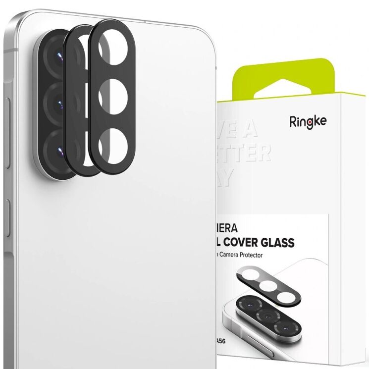 Комплект защитных стекол Ringke Camera Protector Glass для Samsung Galaxy A56 (A566) 8800293852414 - Black: фото 1 из 18
