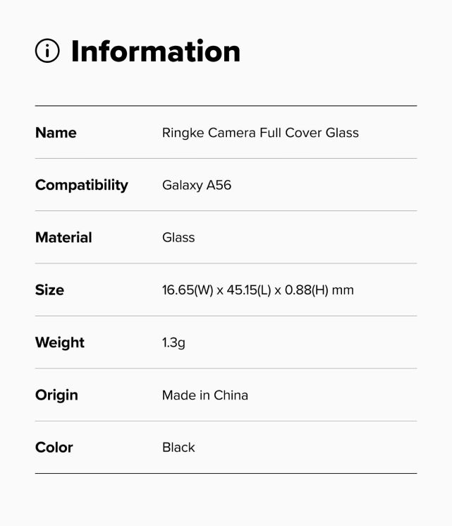 Комплект защитных стекол Ringke Camera Protector Glass для Samsung Galaxy A56 (A566) 8800293852414 - Black: фото 18 из 18