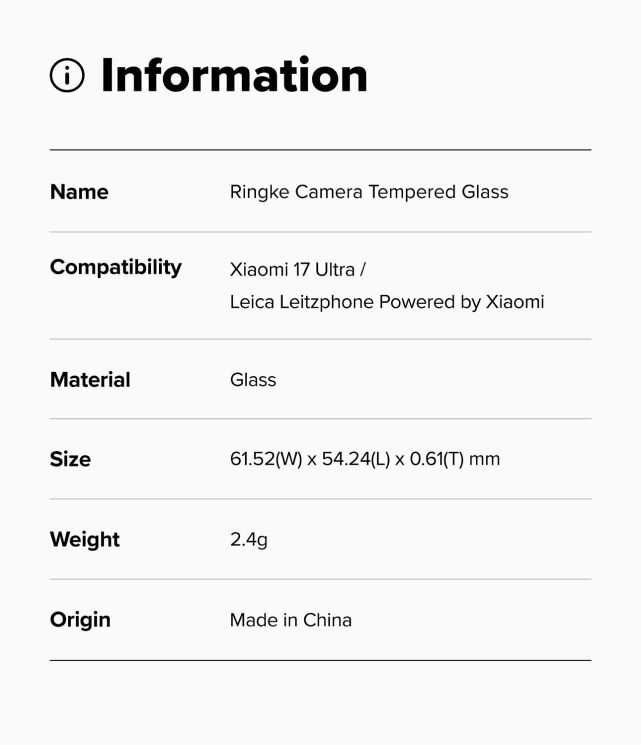 Комплект защитных стекол Ringke Camera Tempered Glass для Xiaomi 17 Ultra (8800328819016) (407551) Комплект защитных стекол Ringke Camera Tempered Glass для Xiaomi 17 Ultra (8800328819016): фото 13 из 13