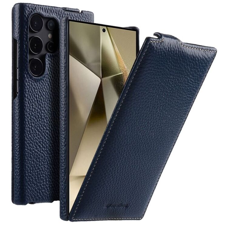 Кожаный чехол MELKCO Jacka Type для Samsung Galaxy S24 Ultra (S928) - Dark Blue: фото 1 из 7