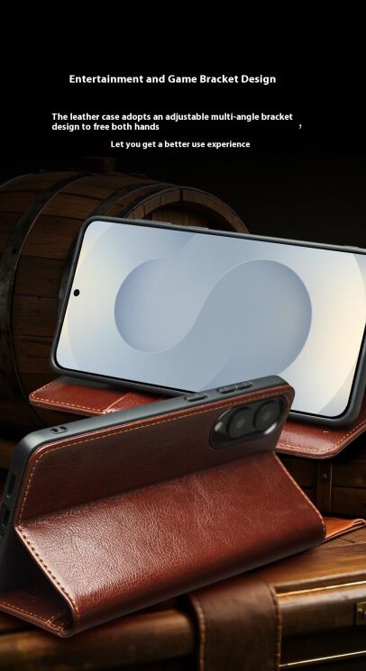 Кожаный чехол QIALINO Classic Case для Samsung Galaxy S25 Edge (S937) - Black: фото 11 из 13