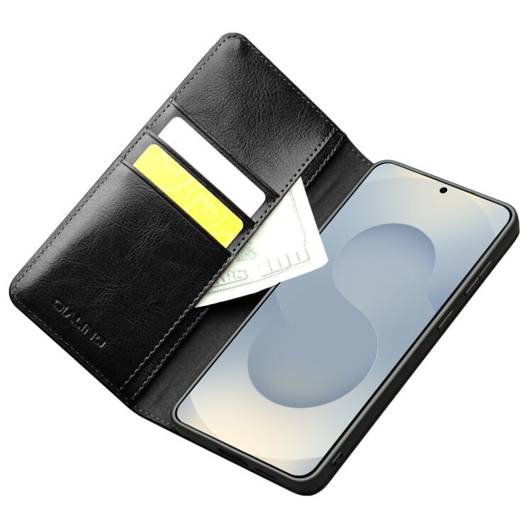 Кожаный чехол QIALINO Classic Case для Samsung Galaxy S25 Edge (S937) - Black: фото 2 из 13