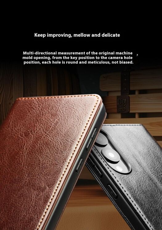 Кожаный чехол QIALINO Classic Case для Samsung Galaxy S25 Edge (S937) - Black: фото 13 из 13