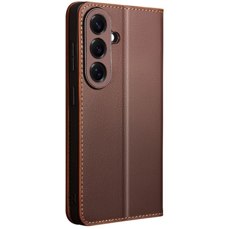 Кожаный чехол QIALINO Wallet Case для Samsung Galaxy S26 Plus - Brown: фото 4 из 14