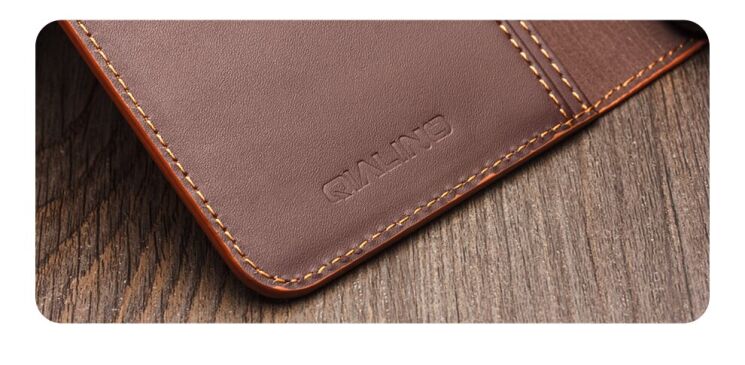 Кожаный чехол QIALINO Wallet Case для Samsung Galaxy S26 Plus - Brown: фото 14 из 14