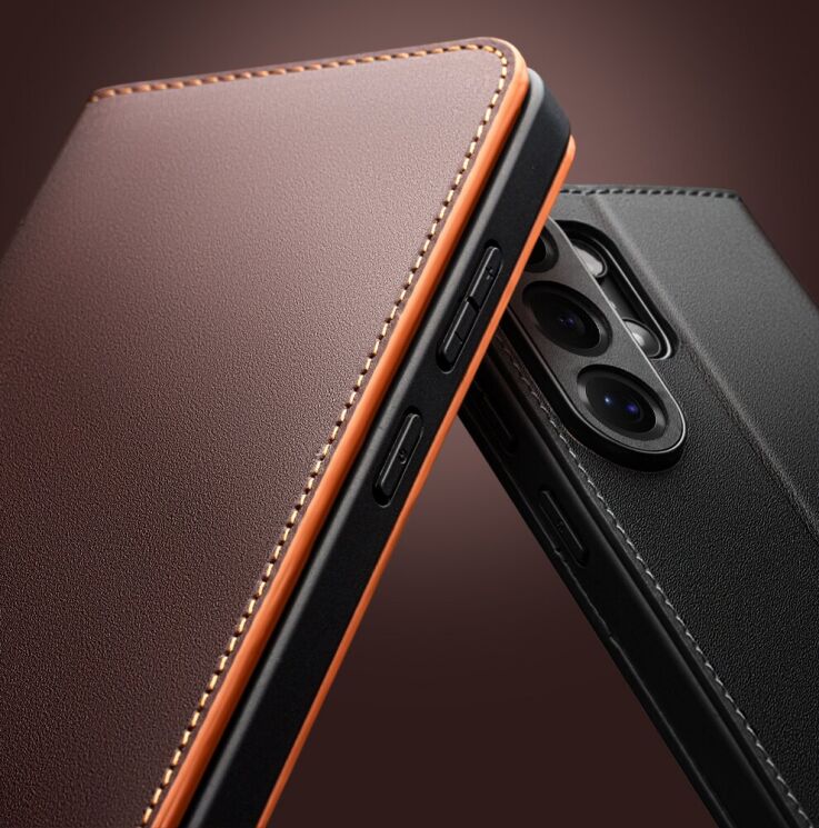 Кожаный чехол QIALINO Wallet Case для Samsung Galaxy S26 Plus - Brown: фото 12 из 14