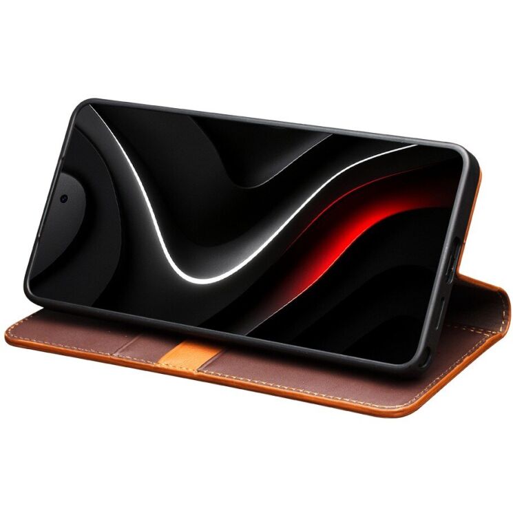 Кожаный чехол QIALINO Wallet Case для Samsung Galaxy S26 Plus - Brown: фото 2 из 14