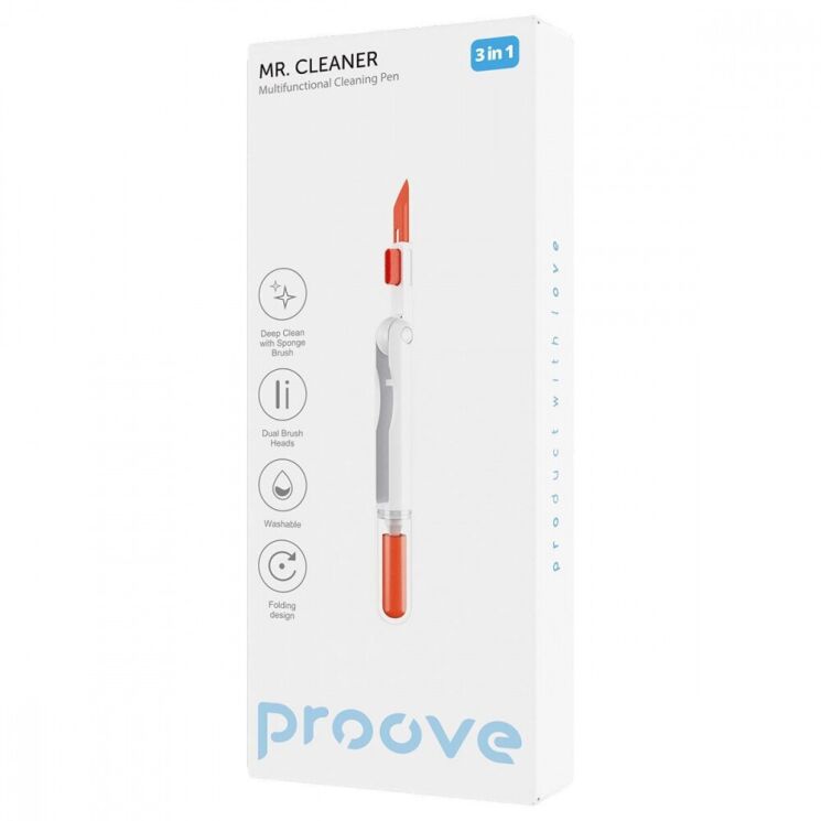 Набор для чистки гаджетов Proove Mr. Cleaner 3in1 - White: фото 3 из 6