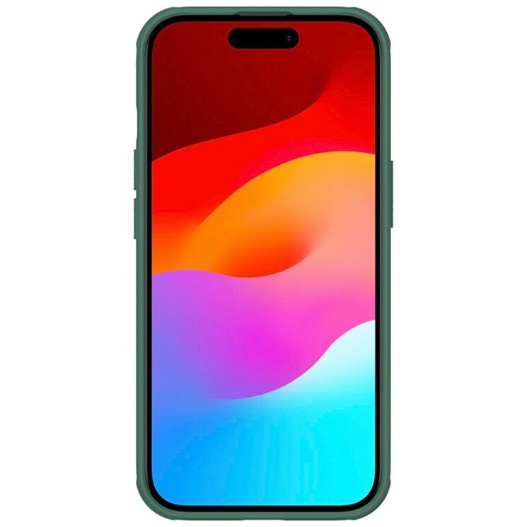 Пластиковый чехол NILLKIN Frosted Shield Pro для Apple iPhone 15 - Green: фото 2 из 18