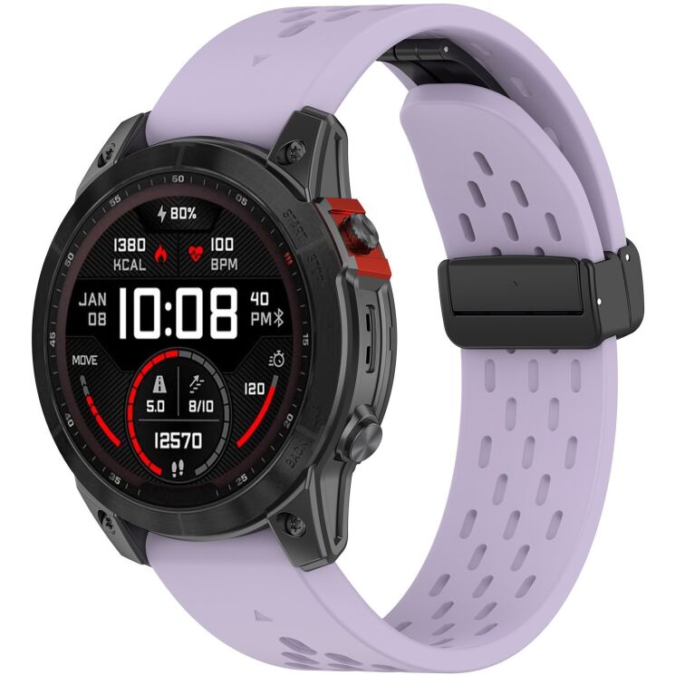 Ремінець Deexe Astra Strap для годинників Garmin з шириною кріплення QuickFit 20mm - Purple: фото 4 з 9