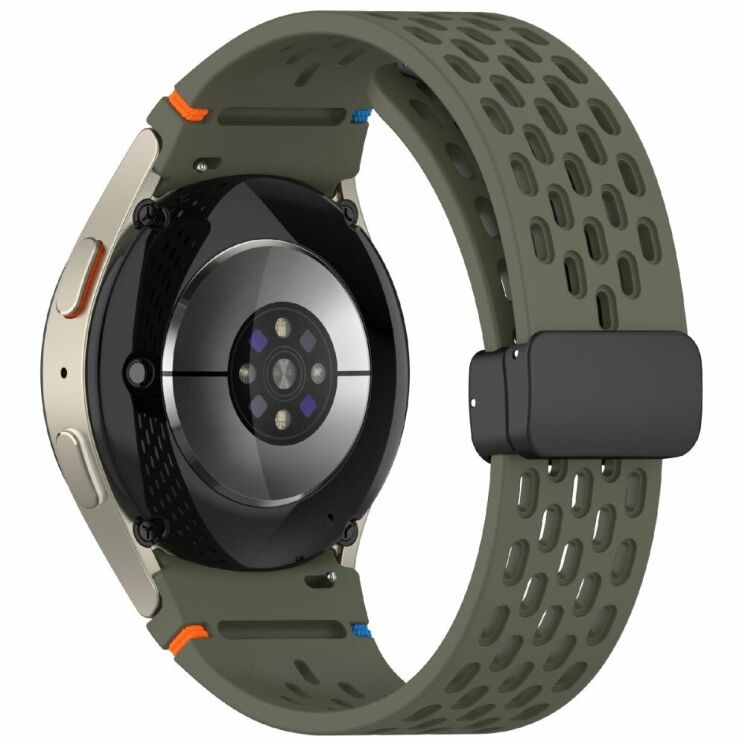Ремешок Deexe Astra Strap для Samsung Galaxy Watch 4 / 4 Classic / 5 / 5 Pro / 6 / 6 Classic / 7 / FE - Army Green: фото 1 из 7