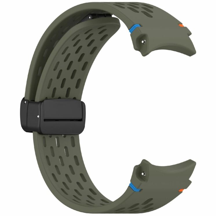 Ремешок Deexe Astra Strap для Samsung Galaxy Watch 4 / 4 Classic / 5 / 5 Pro / 6 / 6 Classic / 7 / FE - Army Green: фото 3 из 7