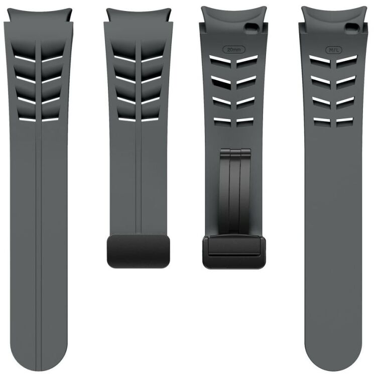Ремінець Deexe Aurora Strap для Samsung Galaxy Watch 4 / 4 Classic / 5 / 5 Pro / 6 / 6 Classic / 7 / FE - Grey: фото 5 з 8