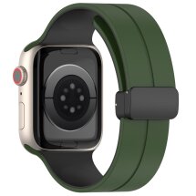 Ремінець Deexe Color Soft Line для Apple Watch 42 (Series 10/11) / 41 / 40 / SE 40 / 38 - Army Green / Black: фото 1 з 7