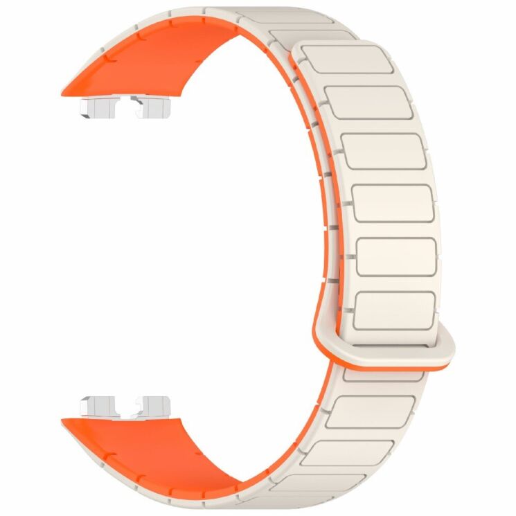 Ремешок Deexe Flexible Fit для Huawei Band 8 / 9 / 10 - Starlight / Orange: фото 3 из 6