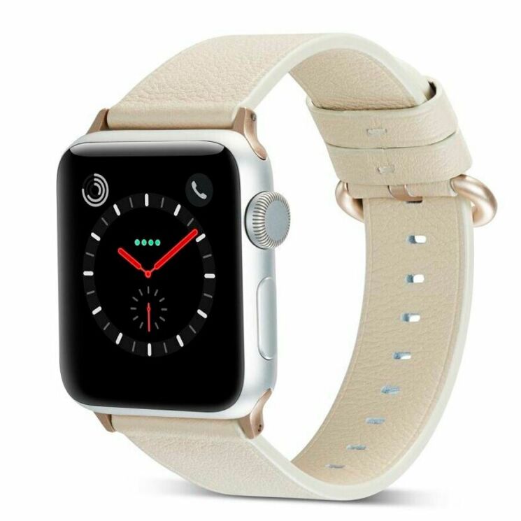 Ремешок Deexe Leather Style для Apple Watch 42 / 44 - White: фото 1 из 4