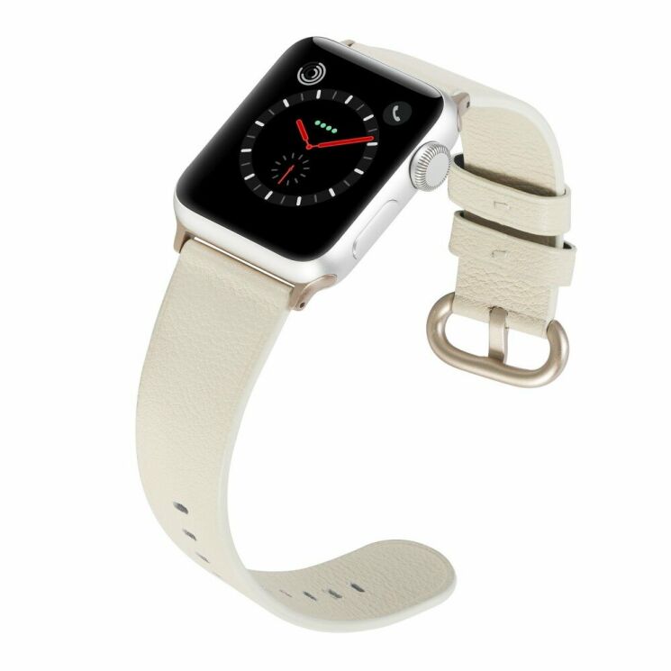 Ремешок Deexe Leather Style для Apple Watch 42 / 44 - White: фото 3 из 4