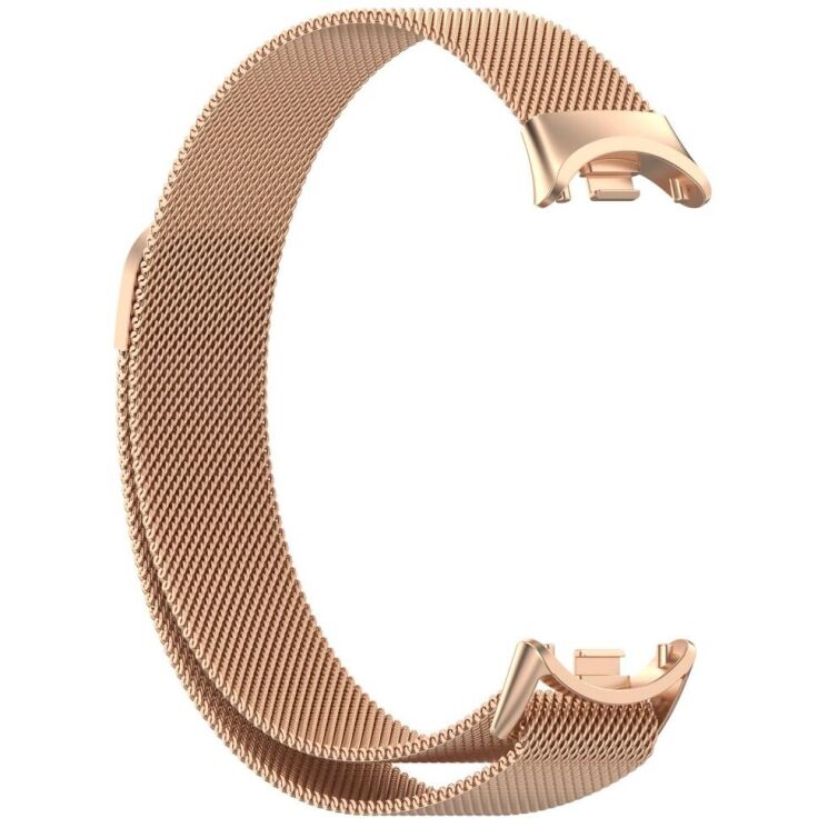 Ремешок Deexe Milanese Stainless Steel для Xiaomi Mi Smart Band 8 / 9 - Rose Gold: фото 2 из 8