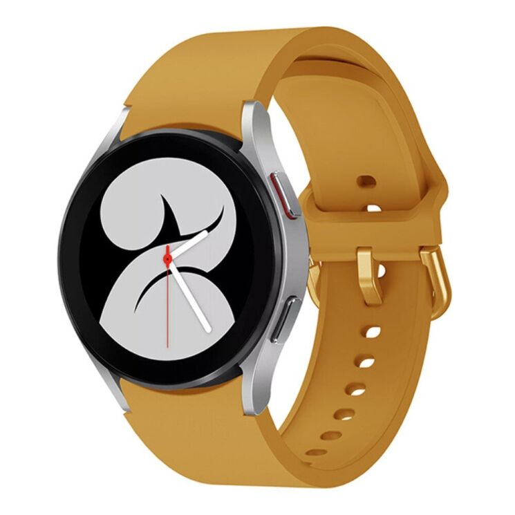 Ремешок Deexe Soft Silicone для Samsung Galaxy Watch 4 / 4 Classic / 5 / 5 Pro / 6 / 6 Classic / 7 / FE - Yellow: фото 1 из 8