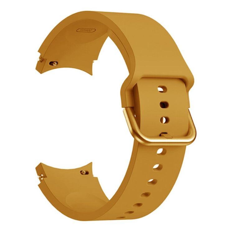 Ремешок Deexe Soft Silicone для Samsung Galaxy Watch 4 / 4 Classic / 5 / 5 Pro / 6 / 6 Classic / 7 / FE - Yellow: фото 2 из 8