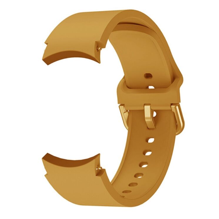 Ремешок Deexe Soft Silicone для Samsung Galaxy Watch 4 / 4 Classic / 5 / 5 Pro / 6 / 6 Classic / 7 / FE - Yellow: фото 3 из 8