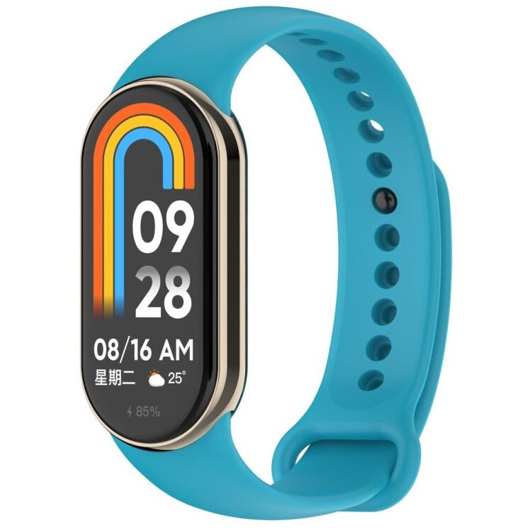 Ремешок Deexe Soft Silicone для Xiaomi Mi Smart Band 8 / 9 - Sky Blue: фото 2 из 5