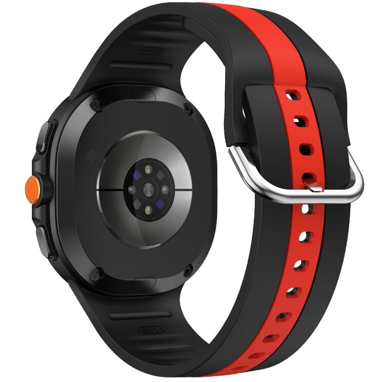 Ремешок Deexe Sport Strap для Samsung Galaxy Watch 8 (40/44mm) / 8 Classic - Black / Red: фото 1 из 6
