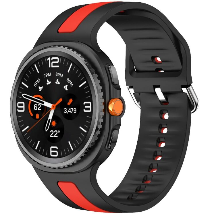 Ремешок Deexe Sport Strap для Samsung Galaxy Watch 8 (40/44mm) / 8 Classic - Black / Red: фото 2 из 6