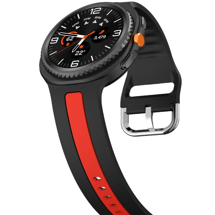 Ремешок Deexe Sport Strap для Samsung Galaxy Watch 8 (40/44mm) / 8 Classic - Black / Red: фото 4 из 6