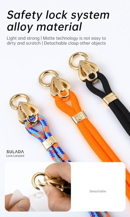 Ремінець для смартфона SULADA Love Lanyard - Black (983030A) Ремінець для смартфона SULADA Love Lanyard - Black: фото 4 з 11