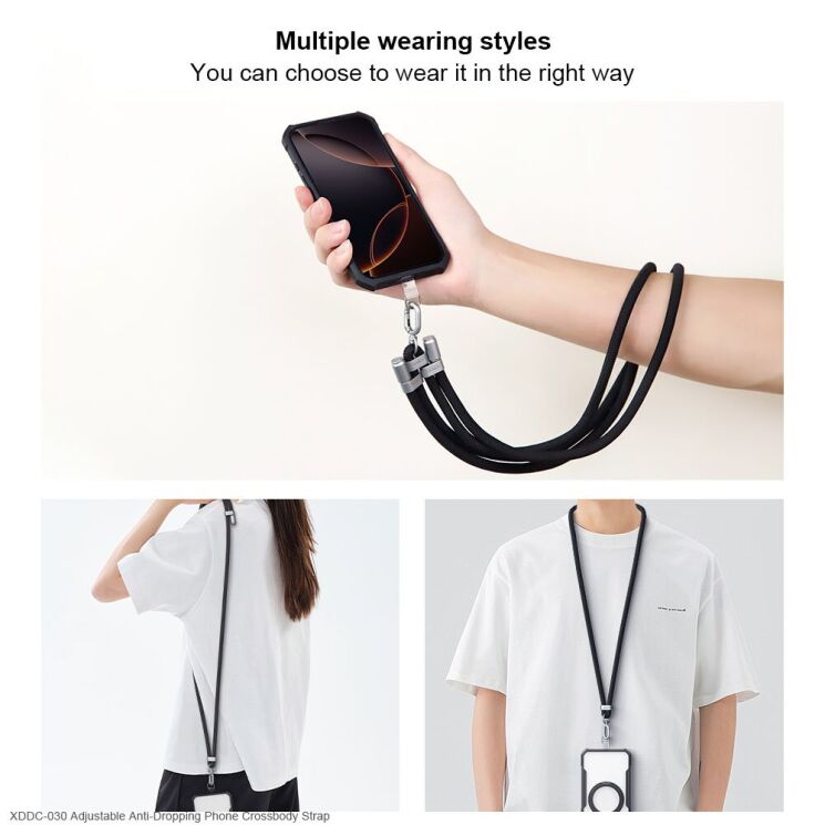Ремінець для смартфона XUNDD XDDC-030 Crossbody Strap - Black: фото 3 з 8