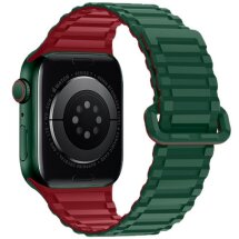 Ремінець Hoco WA06 для Apple Watch 42 (Series 10/11) / 41 / 40 / SE 40 / 38 - Green / Red: фото 1 з 4