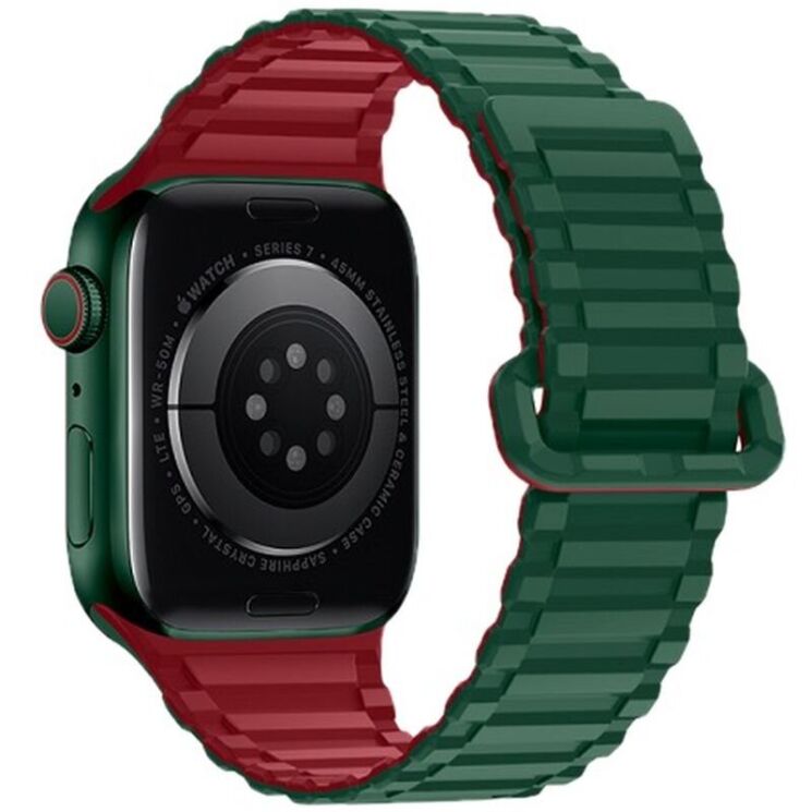 Ремінець Hoco WA06 для Apple Watch 42 (Series 10/11) / 41 / 40 / SE 40 / 38 - Green / Red: фото 1 з 4