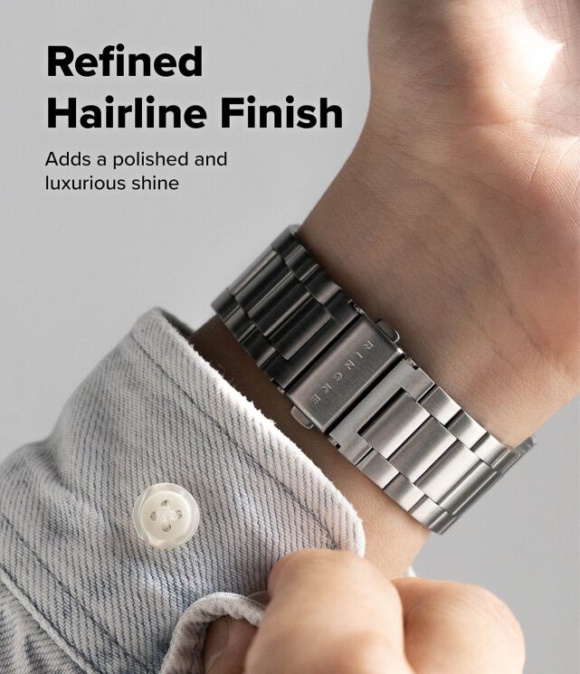 Ремінець Ringke Metal One Air для Apple Watch 46 / 44 / SE 44 / 45 / Ultra / Ultra 2 / Ultra 3 (49mm) 8800328813779 - Silver: фото 7 з 15