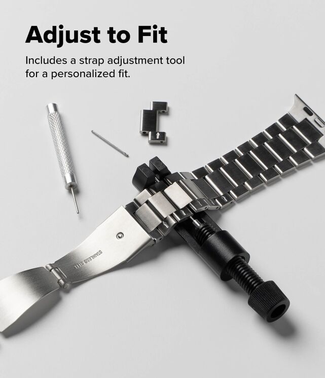 Ремінець Ringke Metal One Air для Apple Watch 46 / 44 / SE 44 / 45 / Ultra / Ultra 2 / Ultra 3 (49mm) 8800328813779 - Silver: фото 9 з 15