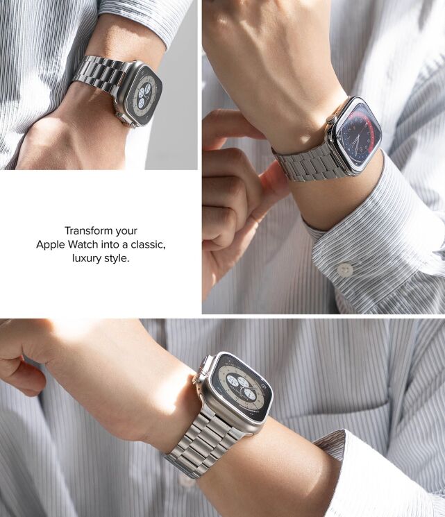 Ремінець Ringke Metal One Air для Apple Watch 46 / 44 / SE 44 / 45 / Ultra / Ultra 2 / Ultra 3 (49mm) 8800328813779 - Silver: фото 10 з 15