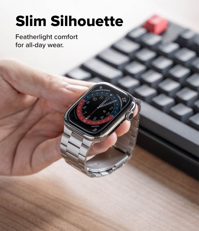 Ремінець Ringke Metal One Air для Apple Watch 46 / 44 / SE 44 / 45 / Ultra / Ultra 2 / Ultra 3 (49mm) 8800328813779 - Silver: фото 4 з 15