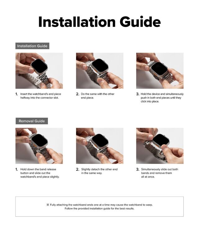 Ремінець Ringke Metal One Air для Apple Watch 46 / 44 / SE 44 / 45 / Ultra / Ultra 2 / Ultra 3 (49mm) 8800328813779 - Silver: фото 11 з 15