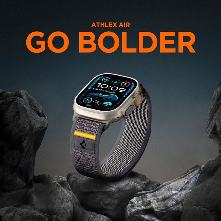 Ремешок Spigen (SGP) Athlex Air для Apple Watch 46 / 45 / 44 / SE 44 / Ultra / Ultra 2 (AMP09034) - Active Gray: фото 12 из 17